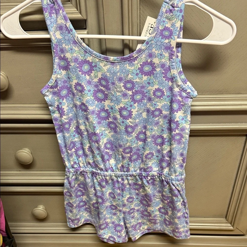 The Children's Place Floral romper- Lavender and Sky Blue